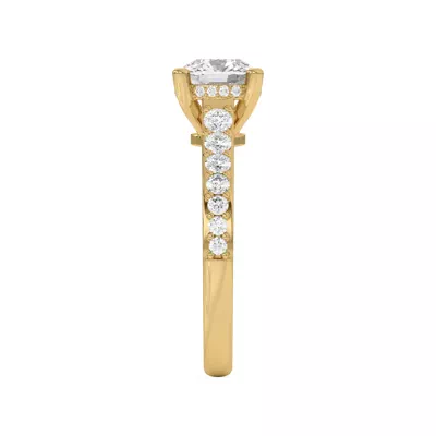 Rita Graduated Pavé Engagement Ring With Hidden Halo