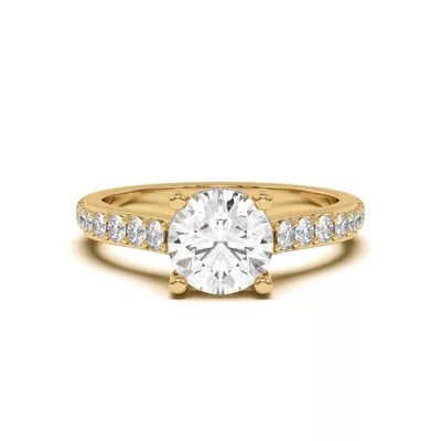 Rita Graduated Pavé Engagement Ring With Hidden Halo