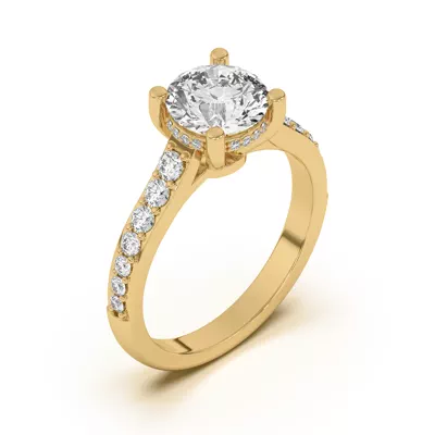 Rita Graduated Pavé Engagement Ring With Hidden Halo