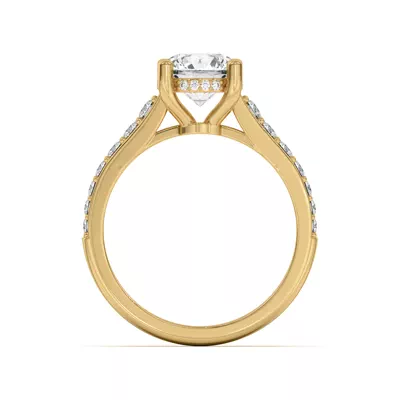 Rita Graduated Pavé Engagement Ring With Hidden Halo