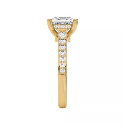 Rita Graduated Pavé Engagement Ring With Hidden Halo