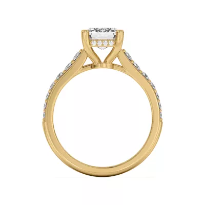 Rita Graduated Pavé Engagement Ring With Hidden Halo