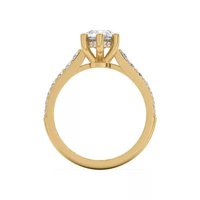 Rita Graduated Pavé Engagement Ring With Hidden Halo