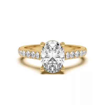Rita Graduated Pavé Engagement Ring With Hidden Halo