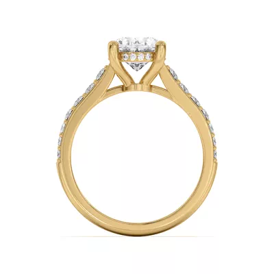 Rita Graduated Pavé Engagement Ring With Hidden Halo