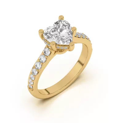 Rita Graduated Pavé Engagement Ring With Hidden Halo