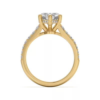 Rita Graduated Pavé Engagement Ring With Hidden Halo