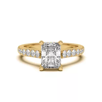 Rita Graduated Pavé Engagement Ring With Hidden Halo
