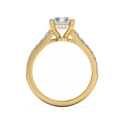 Rita Graduated Pavé Engagement Ring With Hidden Halo
