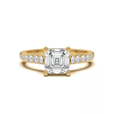 Rita Graduated Pavé Engagement Ring With Hidden Halo