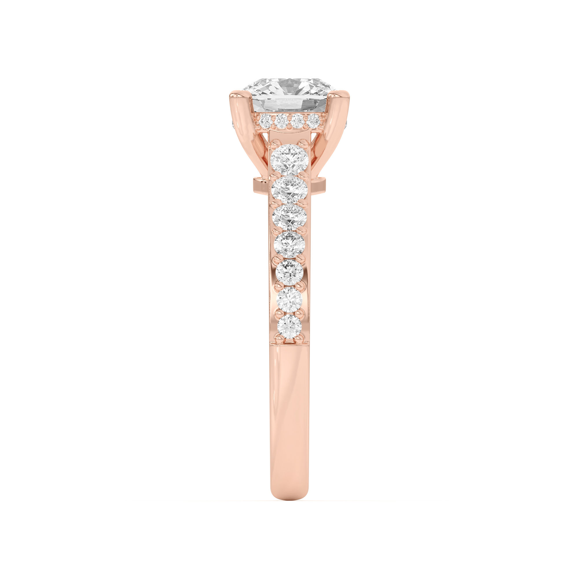 Rita Graduated Pavé Engagement Ring With Hidden Halo