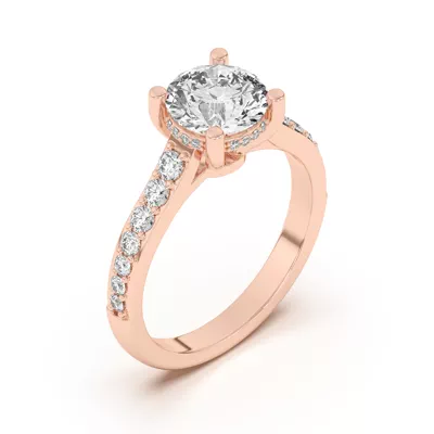 Rita Graduated Pavé Engagement Ring With Hidden Halo