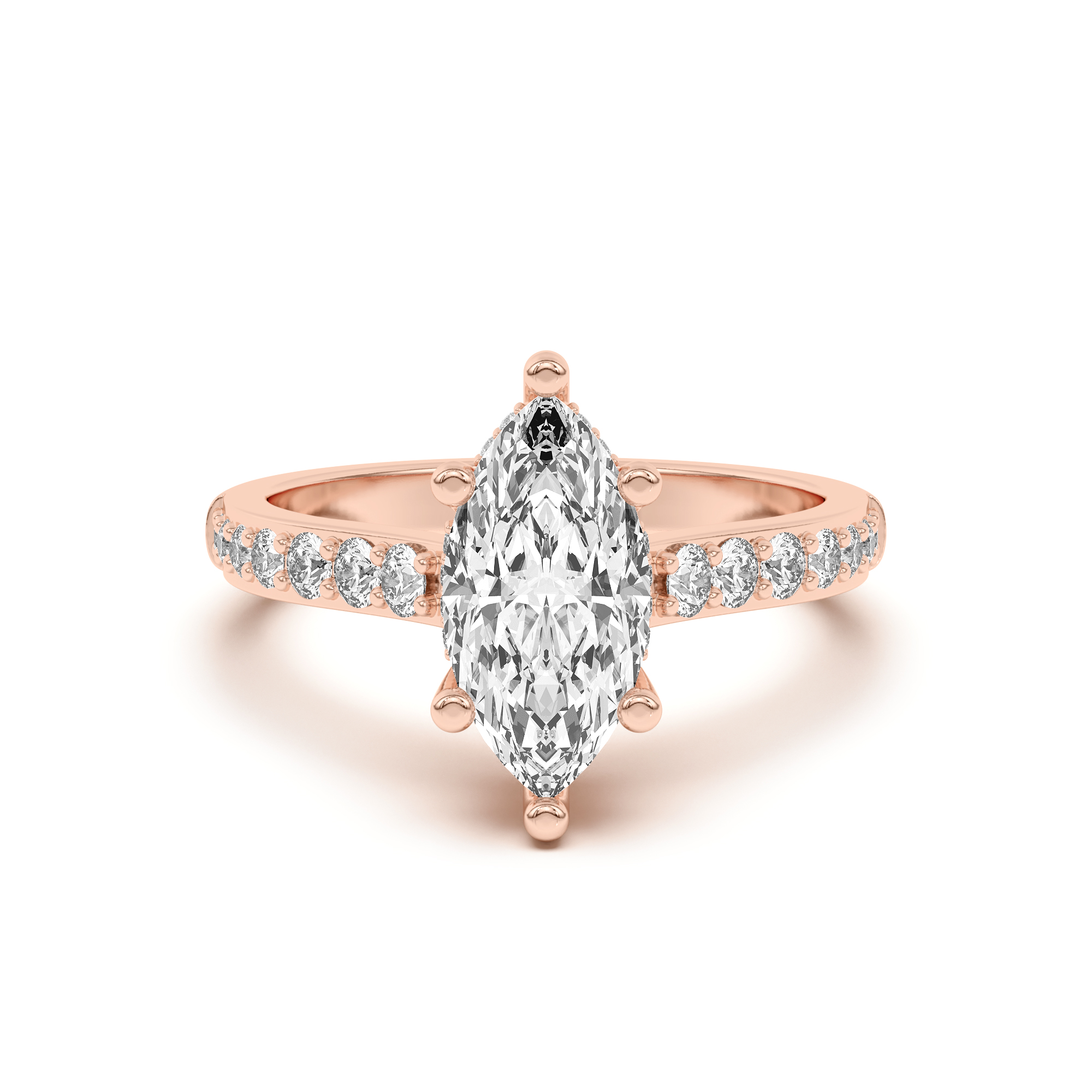 Rita Graduated Pavé Engagement Ring With Hidden Halo