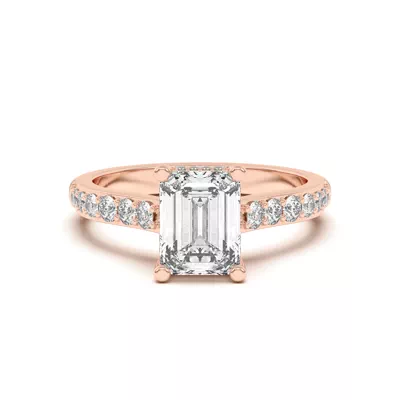 Rita Graduated Pavé Engagement Ring With Hidden Halo
