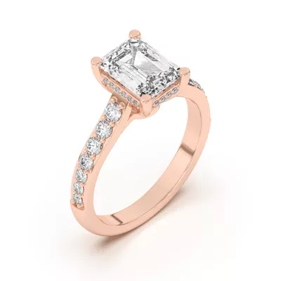 Rita Graduated Pavé Engagement Ring With Hidden Halo