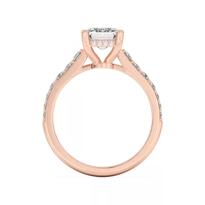 Rita Graduated Pavé Engagement Ring With Hidden Halo