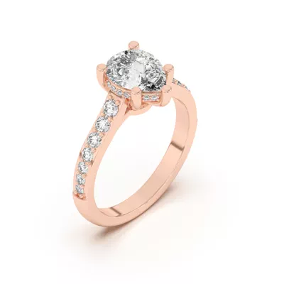 Rita Graduated Pavé Engagement Ring With Hidden Halo