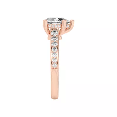 Rita Graduated Pavé Engagement Ring With Hidden Halo