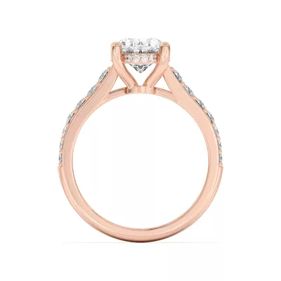 Rita Graduated Pavé Engagement Ring With Hidden Halo