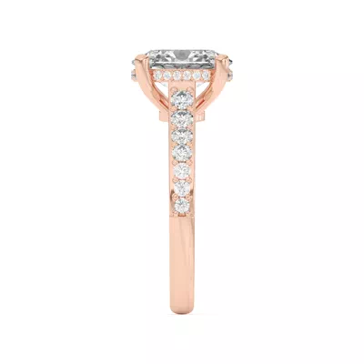 Rita Graduated Pavé Engagement Ring With Hidden Halo