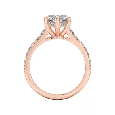 Rita Graduated Pavé Engagement Ring With Hidden Halo