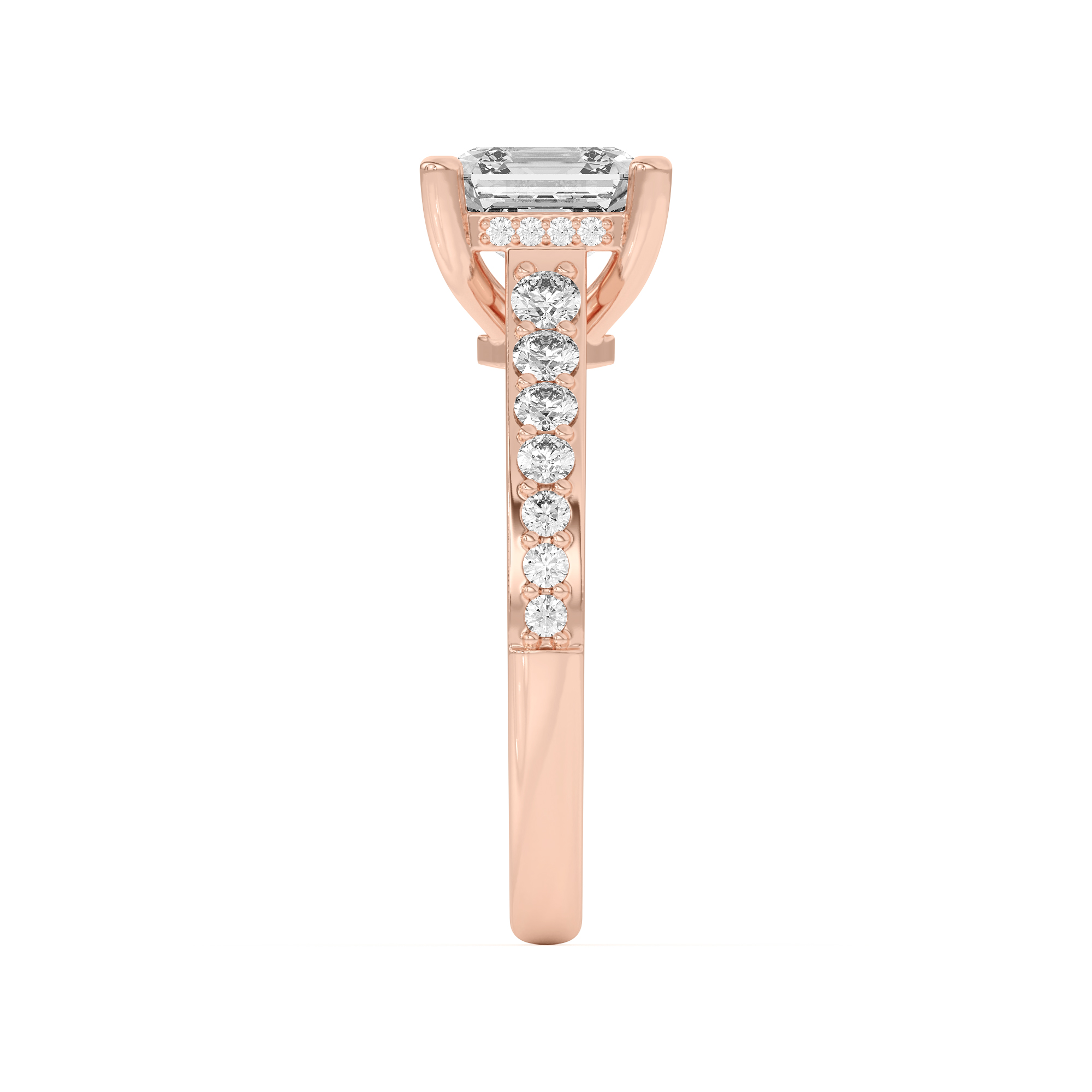 Rita Graduated Pavé Engagement Ring With Hidden Halo