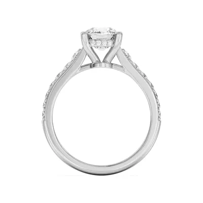 Rita Graduated Pavé Engagement Ring With Hidden Halo