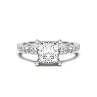 Rita Graduated Pavé Engagement Ring With Hidden Halo