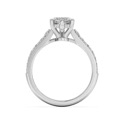 Rita Graduated Pavé Engagement Ring With Hidden Halo