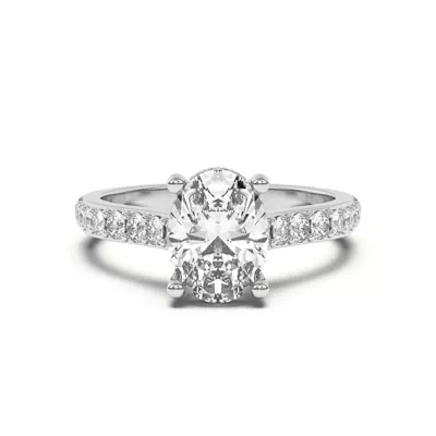 Rita Graduated Pavé Engagement Ring With Hidden Halo