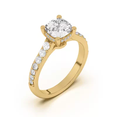 Rita Graduated Pavé Engagement Ring With Hidden Halo