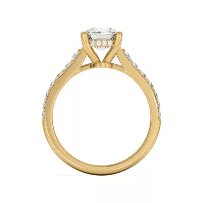 Rita Graduated Pavé Engagement Ring With Hidden Halo