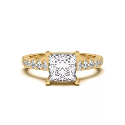 Rita Graduated Pavé Engagement Ring With Hidden Halo