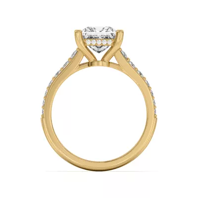 Rita Graduated Pavé Engagement Ring With Hidden Halo