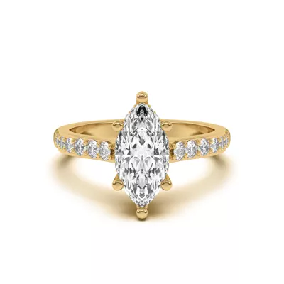 Rita Graduated Pavé Engagement Ring With Hidden Halo