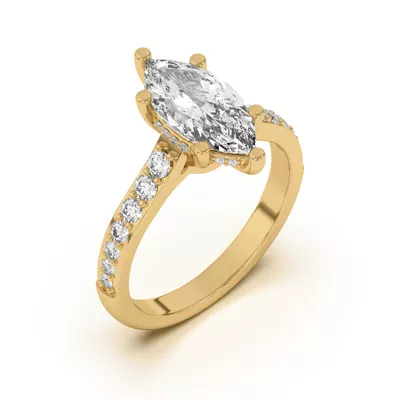 Rita Graduated Pavé Engagement Ring With Hidden Halo