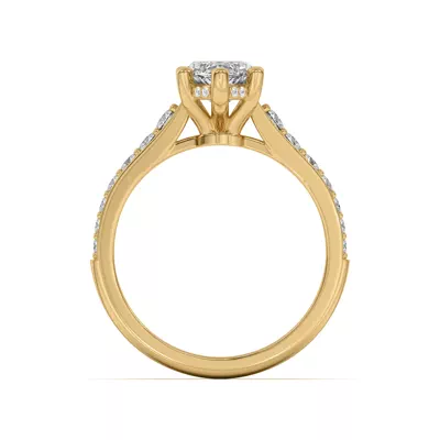 Rita Graduated Pavé Engagement Ring With Hidden Halo