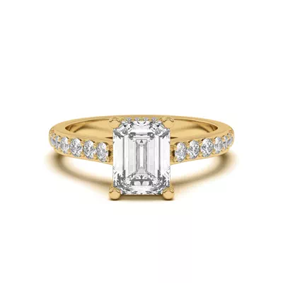 Rita Graduated Pavé Engagement Ring With Hidden Halo