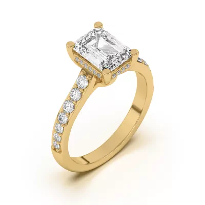 Rita Graduated Pavé Engagement Ring With Hidden Halo