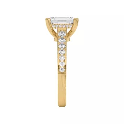 Rita Graduated Pavé Engagement Ring With Hidden Halo