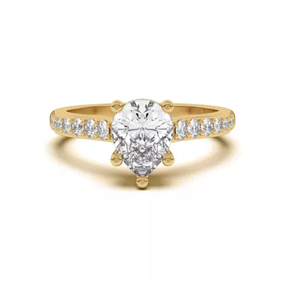 Rita Graduated Pavé Engagement Ring With Hidden Halo