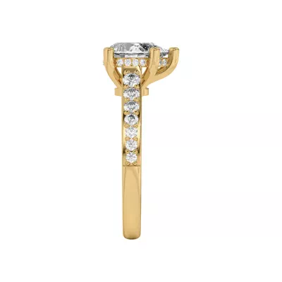 Rita Graduated Pavé Engagement Ring With Hidden Halo