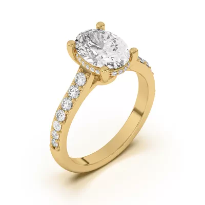 Rita Graduated Pavé Engagement Ring With Hidden Halo