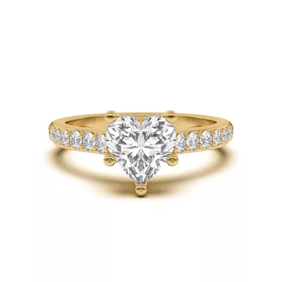 Rita Graduated Pavé Engagement Ring With Hidden Halo