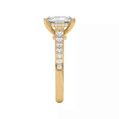 Rita Graduated Pavé Engagement Ring With Hidden Halo