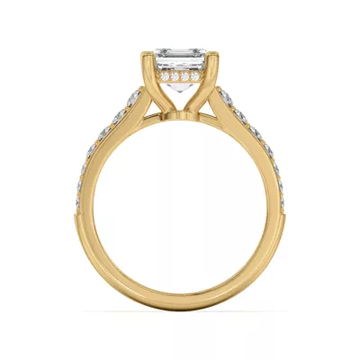 Rita Graduated Pavé Engagement Ring With Hidden Halo