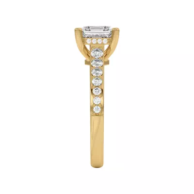 Rita Graduated Pavé Engagement Ring With Hidden Halo