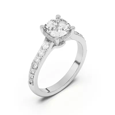 Rita Graduated Pavé Engagement Ring With Hidden Halo