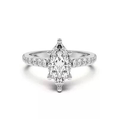 Rita Graduated Pavé Engagement Ring With Hidden Halo