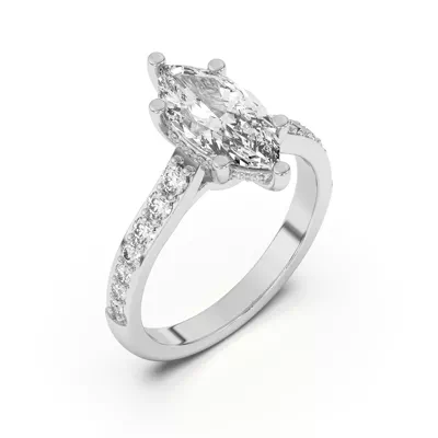 Rita Graduated Pavé Engagement Ring With Hidden Halo